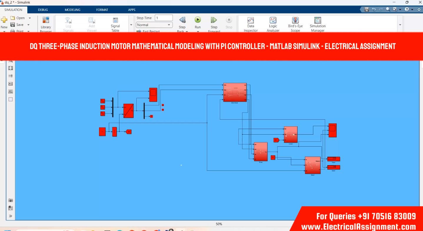 5-pin Three-Phase DC-AC Induction Motor Control model simulation output result 6 5-pin Three-Phase DC-AC Induction Motor Control model simulation output result 6