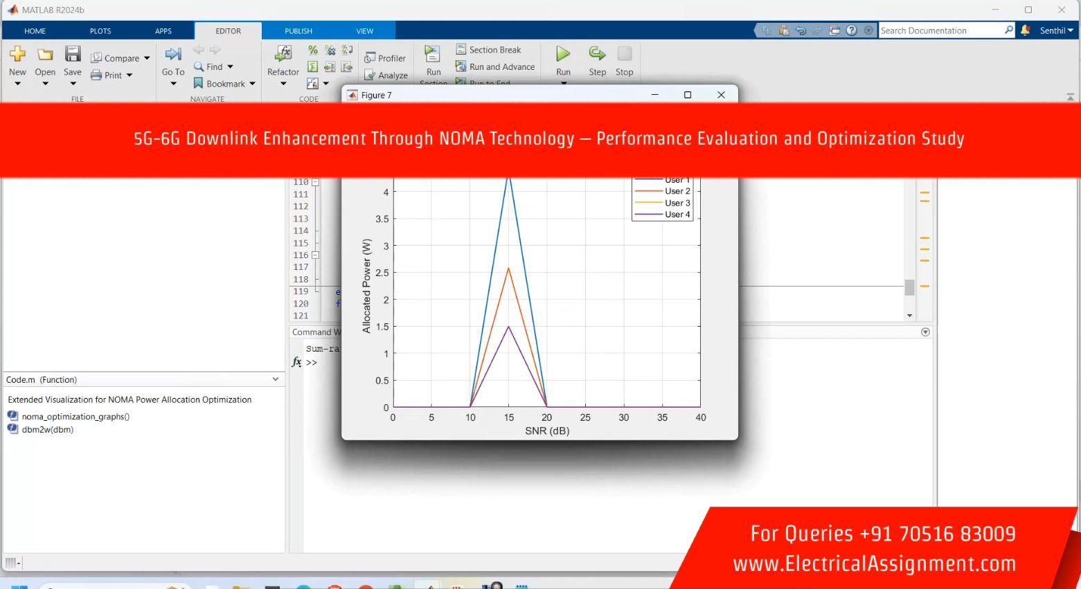 5G-6G Downlink Enhancement Through NOMA Technology – Performance Evaluation and Optimization Study simulation output result 6 5G-6G Downlink Enhancement Through NOMA Technology – Performance Evaluation and Optimization Study simulation output result 6
