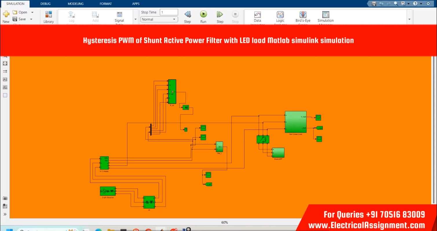 ACTIVE SHUNT FILTER GRID CONNECTED WITH NON LINEAR LOAD simulation output result 2 ACTIVE SHUNT FILTER GRID CONNECTED WITH NON LINEAR LOAD simulation output result 2