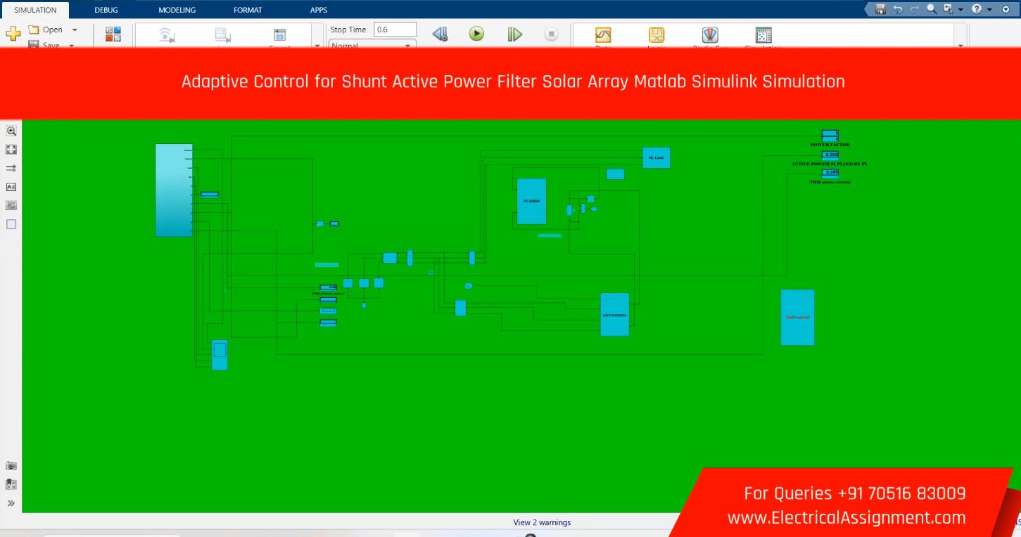 Adaptive Control for Shunt Active Power Filter Solar Array Matlab Simulink Simulation simulation output result 1 Adaptive Control for Shunt Active Power Filter Solar Array Matlab Simulink Simulation simulation output result 1