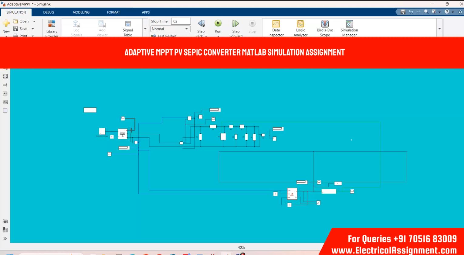 ADAPTIVE MPPT PV SEPIC CONVERTER MATLAB SIMULATION ASSIGNMENT simulation output result 2 ADAPTIVE MPPT PV SEPIC CONVERTER MATLAB SIMULATION ASSIGNMENT simulation output result 2