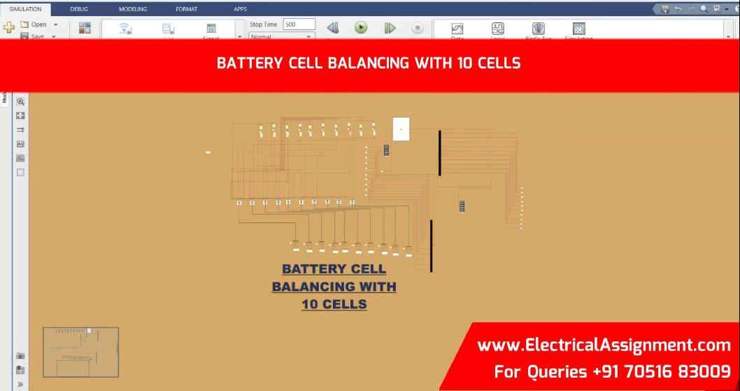 BATTERY CELL BALANCING WITH 10 CELLS simulation output result 3 BATTERY CELL BALANCING WITH 10 CELLS simulation output result 3