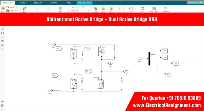 Bidirectional Active Bridge - Dual Active Bridge DAB simulation output result 2 Bidirectional Active Bridge - Dual Active Bridge DAB simulation output result 2
