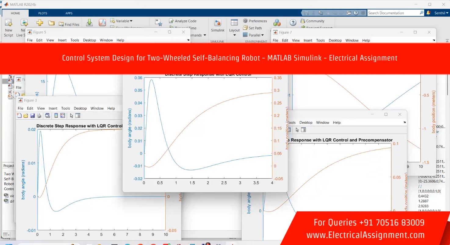 Control System Design for Two-Wheeled Self-Balancing Robot - MATLAB Simulink simulation output result 4 Control System Design for Two-Wheeled Self-Balancing Robot - MATLAB Simulink simulation output result 4