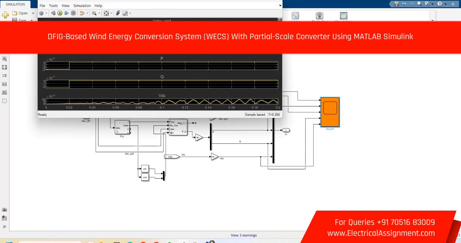 DFIG-Based Wind Energy Conversion System (WECS) With Partial-Scale Converter Using MATLAB Simulink simulation output result 1 DFIG-Based Wind Energy Conversion System (WECS) With Partial-Scale Converter Using MATLAB Simulink simulation output result 1