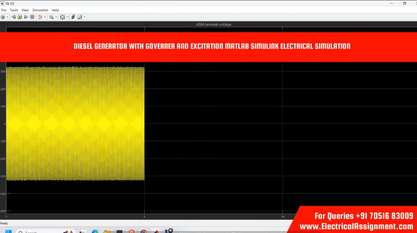 DIESEL GENERATOR WITH GOVERNER AND EXCITATION MATLAB SIMULINK ELECTRICAL SIMULATION simulation output result 3 DIESEL GENERATOR WITH GOVERNER AND EXCITATION MATLAB SIMULINK ELECTRICAL SIMULATION simulation output result 3