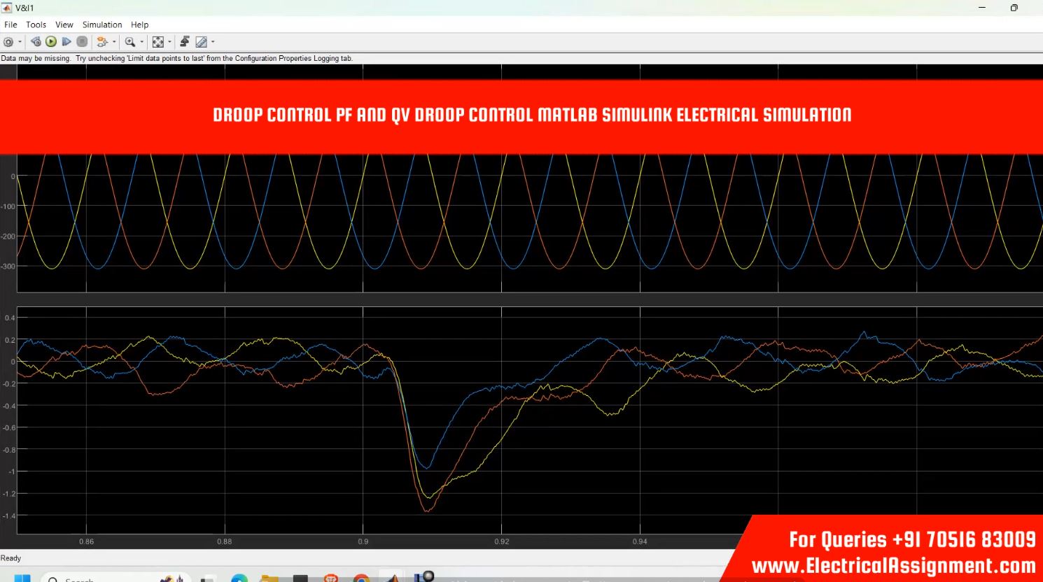 DROOP CONTROL PF AND QV DROOP CONTROL MATLAB SIMULINK ELECTRICAL SIMULATION simulation output result 1 DROOP CONTROL PF AND QV DROOP CONTROL MATLAB SIMULINK ELECTRICAL SIMULATION simulation output result 1