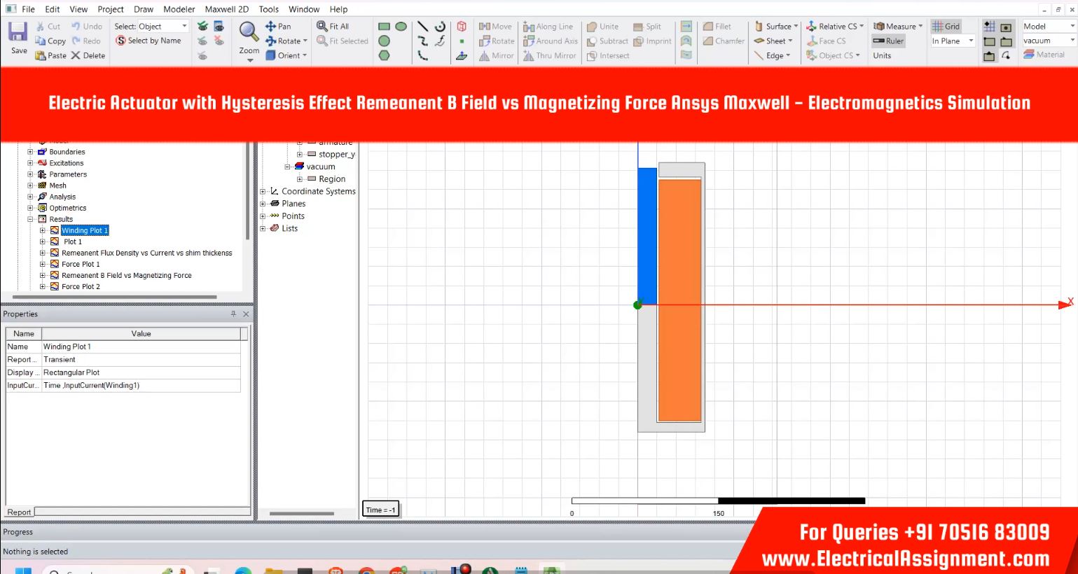 Electric Actuator with Hysteresis Effect Remeanent B Field vs Magnetizing Force Ansys Maxwell - Electromagnetics Simulation simulation output result 3 Electric Actuator with Hysteresis Effect Remeanent B Field vs Magnetizing Force Ansys Maxwell - Electromagnetics Simulation simulation output result 3