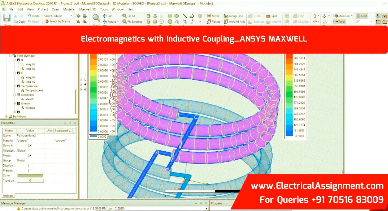 Electromagnetics with Inductive Coupling ANSYS MAXWELL simulation output result 1 Electromagnetics with Inductive Coupling ANSYS MAXWELL simulation output result 1