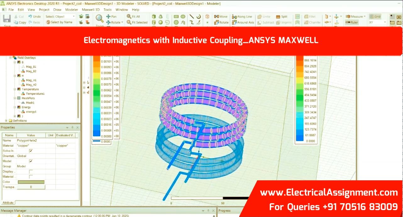 Electromagnetics with Inductive Coupling ANSYS MAXWELL simulation output result 2 Electromagnetics with Inductive Coupling ANSYS MAXWELL simulation output result 2