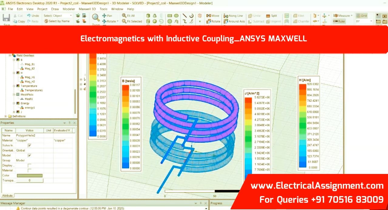 Electromagnetics with Inductive Coupling ANSYS MAXWELL simulation output result 4 Electromagnetics with Inductive Coupling ANSYS MAXWELL simulation output result 4