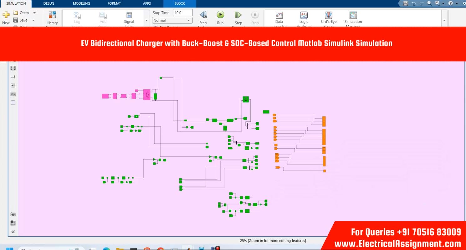 EV Bidirectional Charger with Buck-Boost & SOC-Based Control Matlab Simulink Simulation simulation output result 6 EV Bidirectional Charger with Buck-Boost & SOC-Based Control Matlab Simulink Simulation simulation output result 6
