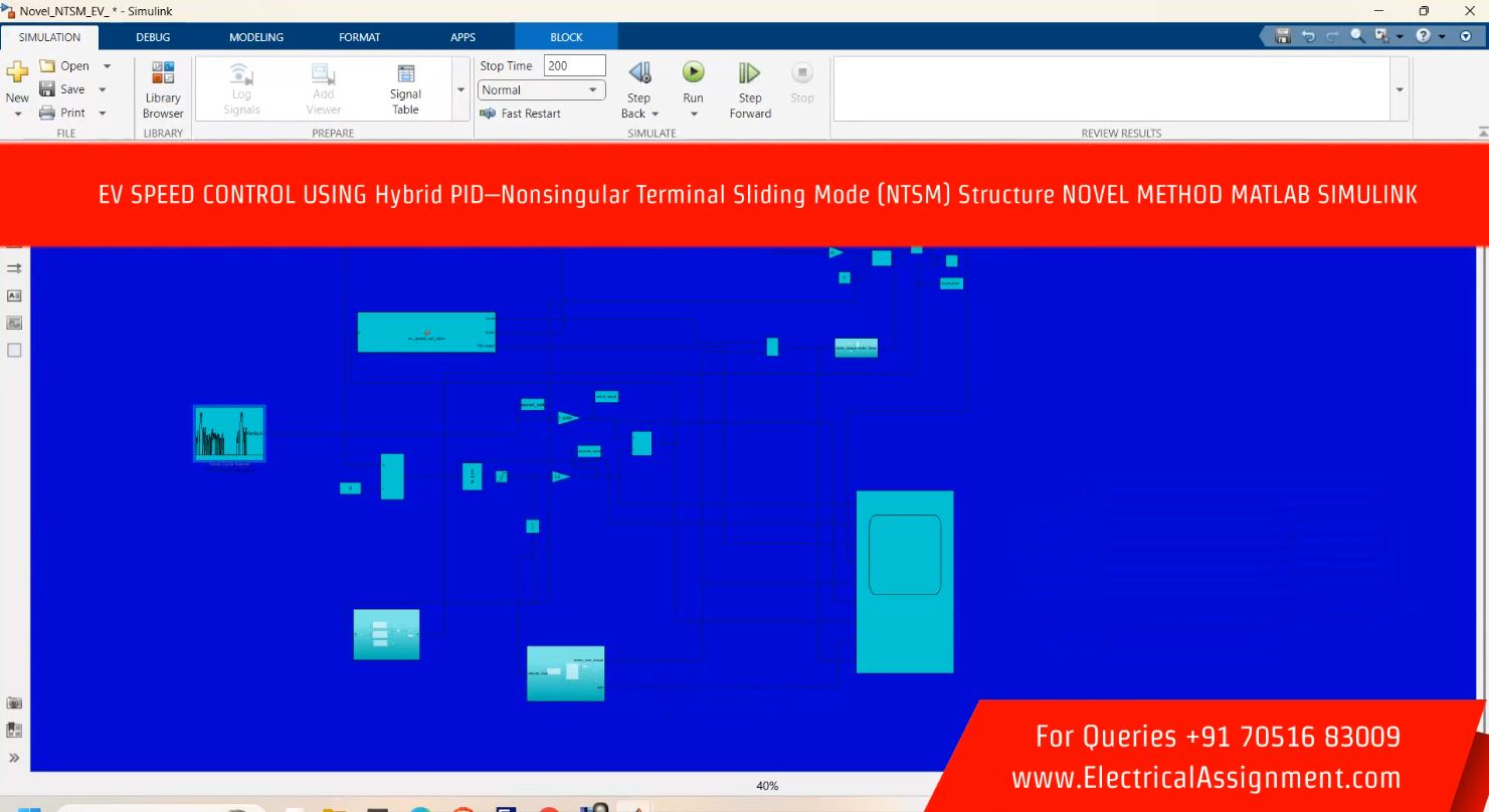 EV SPEED CONTROL USING Hybrid PID–Nonsingular Terminal Sliding Mode (NTSM) Structure NOVEL METHOD MATLAB SIMULINK simulation output result 1 EV SPEED CONTROL USING Hybrid PID–Nonsingular Terminal Sliding Mode (NTSM) Structure NOVEL METHOD MATLAB SIMULINK simulation output result 1
