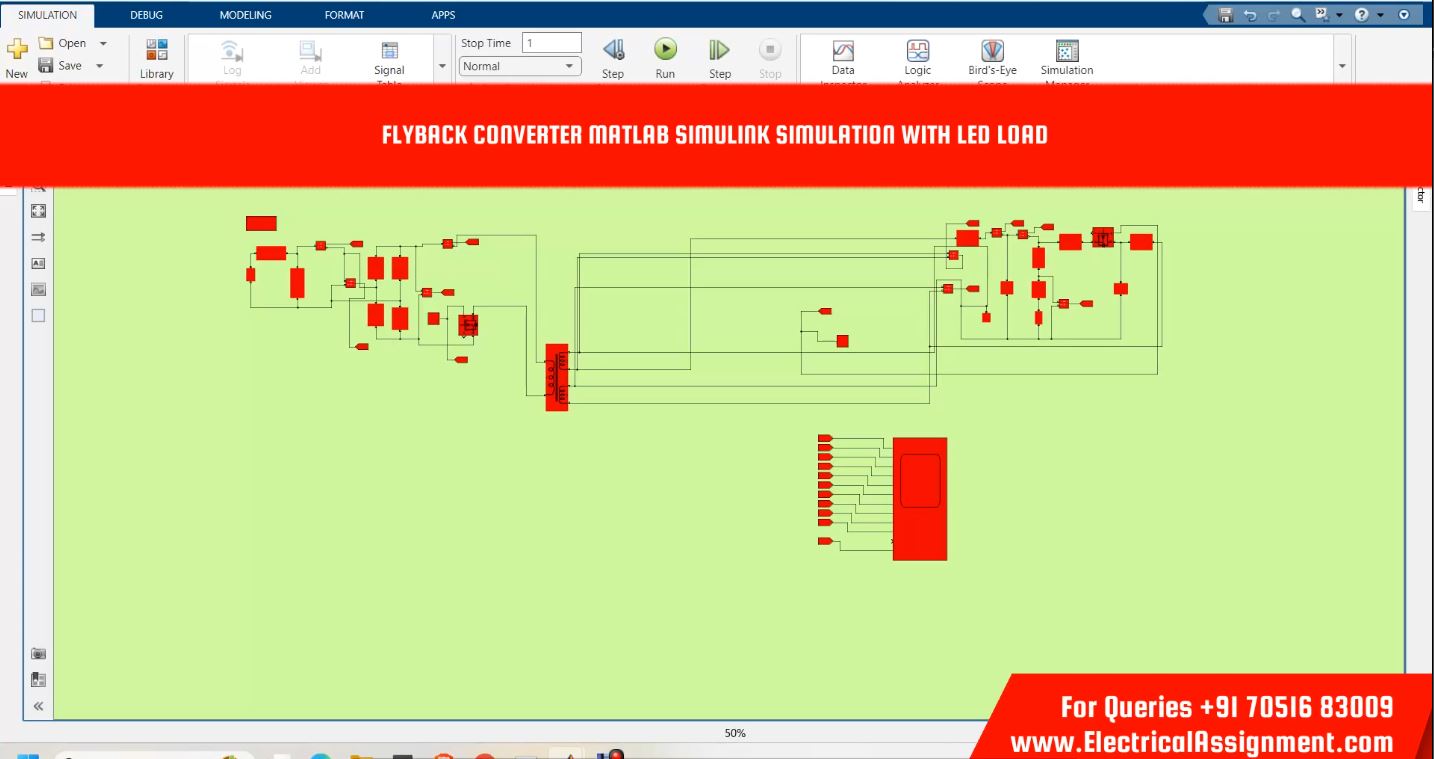 FLYBACK CONVERTER MATLAB SIMULINK SIMULATION WITH LED LOAD simulation output result 1 FLYBACK CONVERTER MATLAB SIMULINK SIMULATION WITH LED LOAD simulation output result 1