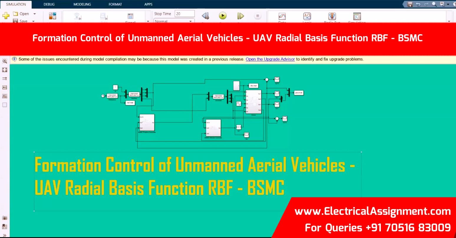 Formation Control of Unmanned Aerial Vehicles - UAV Radial Basis Function RBF - BSMC simulation output result 2 Formation Control of Unmanned Aerial Vehicles - UAV Radial Basis Function RBF - BSMC simulation output result 2