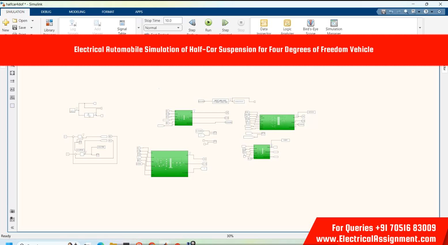 Half Car Vehicle Suspension PID controller simulation output result 6 Half Car Vehicle Suspension PID controller simulation output result 6