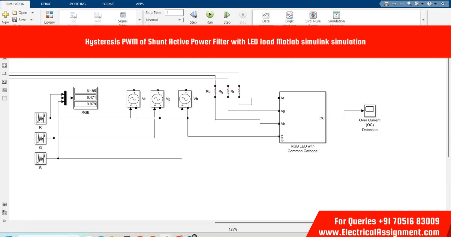 Hysteresis PWM of Shunt Active Power Filter with LED load Matlab simulink simulation simulation output result 1 Hysteresis PWM of Shunt Active Power Filter with LED load Matlab simulink simulation simulation output result 1