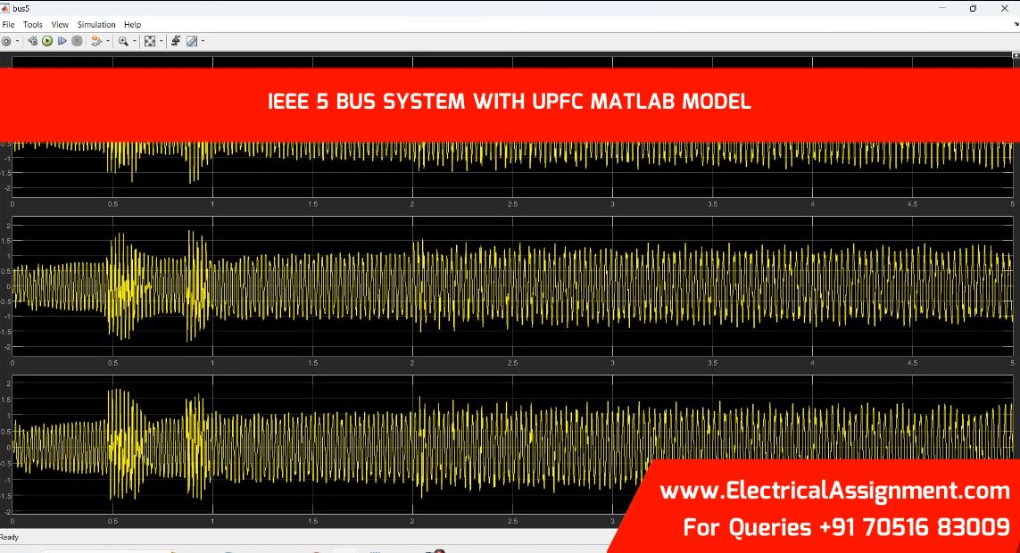 IEEE 5 BUS SYSTEM WITH UPFC MATLAB MODEL simulation output result 3 IEEE 5 BUS SYSTEM WITH UPFC MATLAB MODEL simulation output result 3