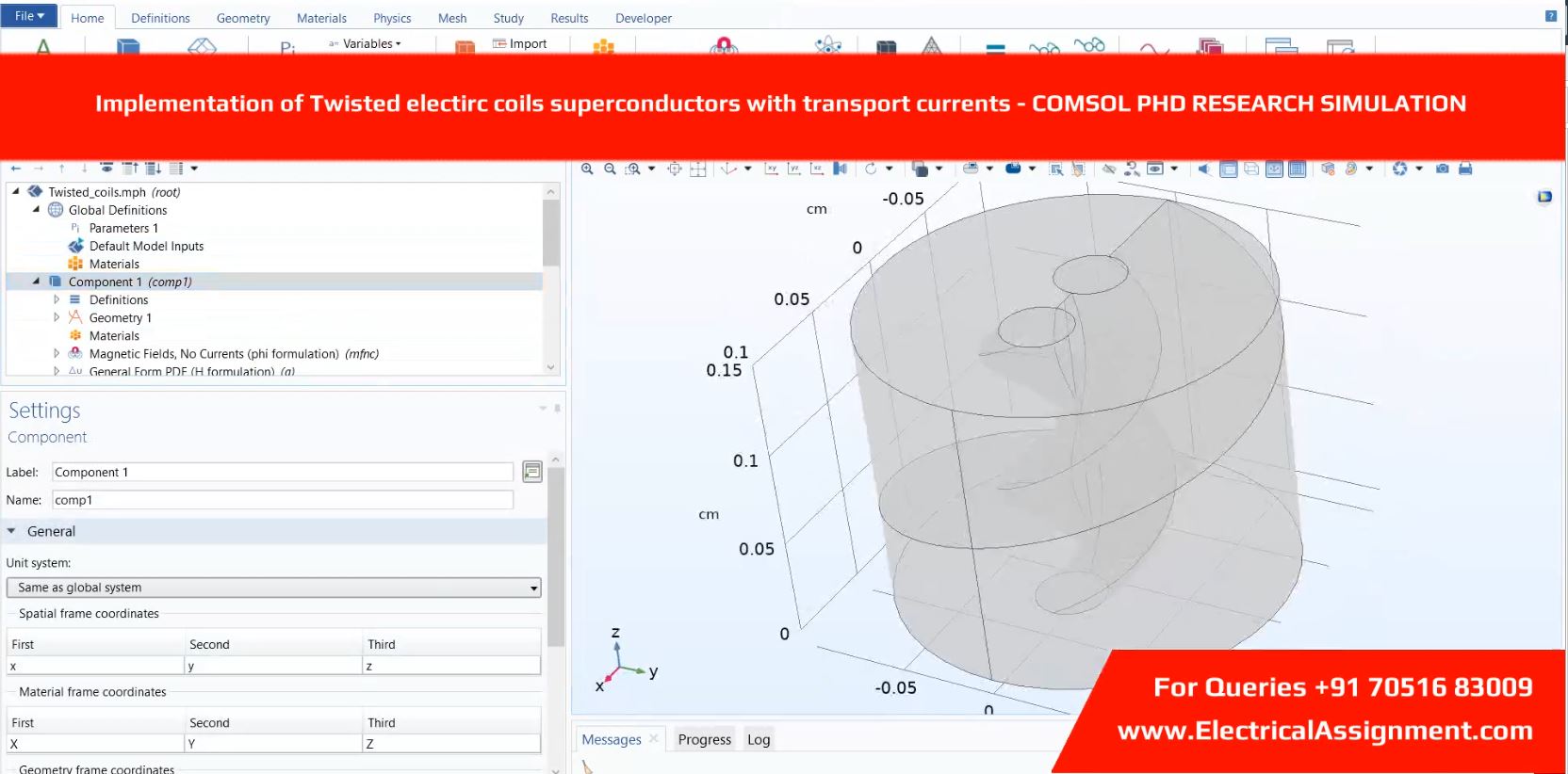 Implementation of Twisted electirc coils superconductors with transport currents - COMSOL PHD RESEARCH SIMULATION simulation output result 2 Implementation of Twisted electirc coils superconductors with transport currents - COMSOL PHD RESEARCH SIMULATION simulation output result 2