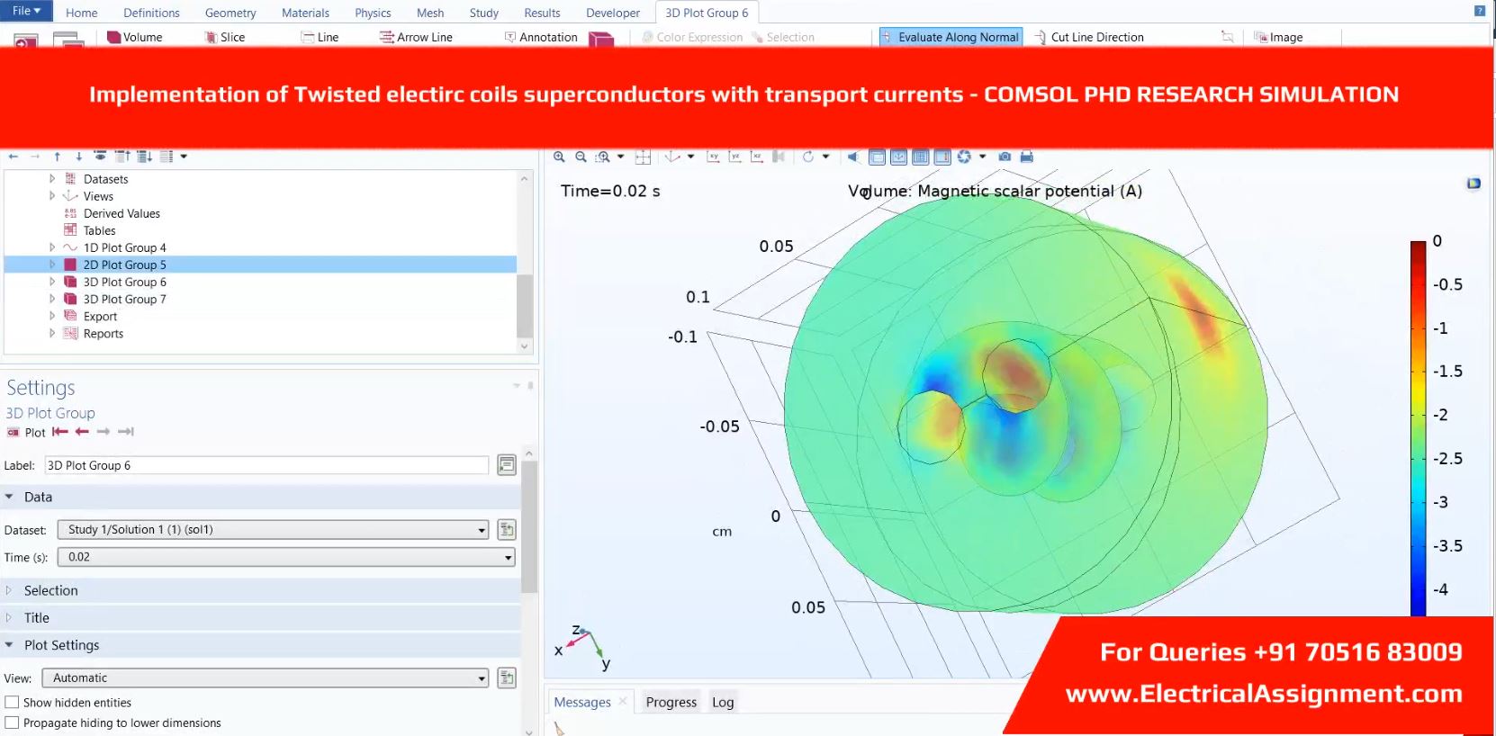 Implementation of Twisted electirc coils superconductors with transport currents - COMSOL PHD RESEARCH SIMULATION simulation output result 3 Implementation of Twisted electirc coils superconductors with transport currents - COMSOL PHD RESEARCH SIMULATION simulation output result 3