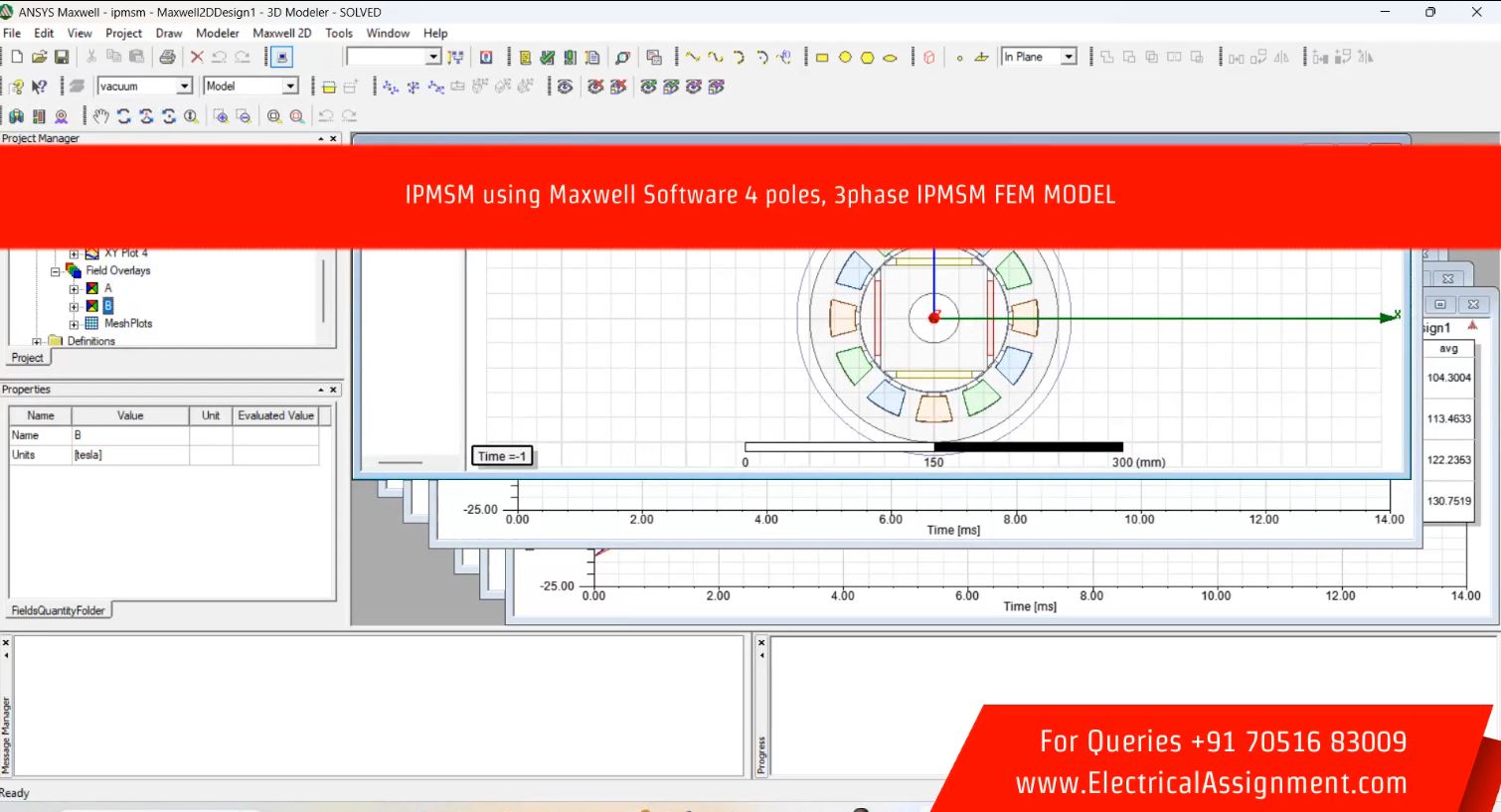 IPMSM using Maxwell Software 4 poles, 3phase IPMSM FEM MODEL simulation output result 4 IPMSM using Maxwell Software 4 poles, 3phase IPMSM FEM MODEL simulation output result 4
