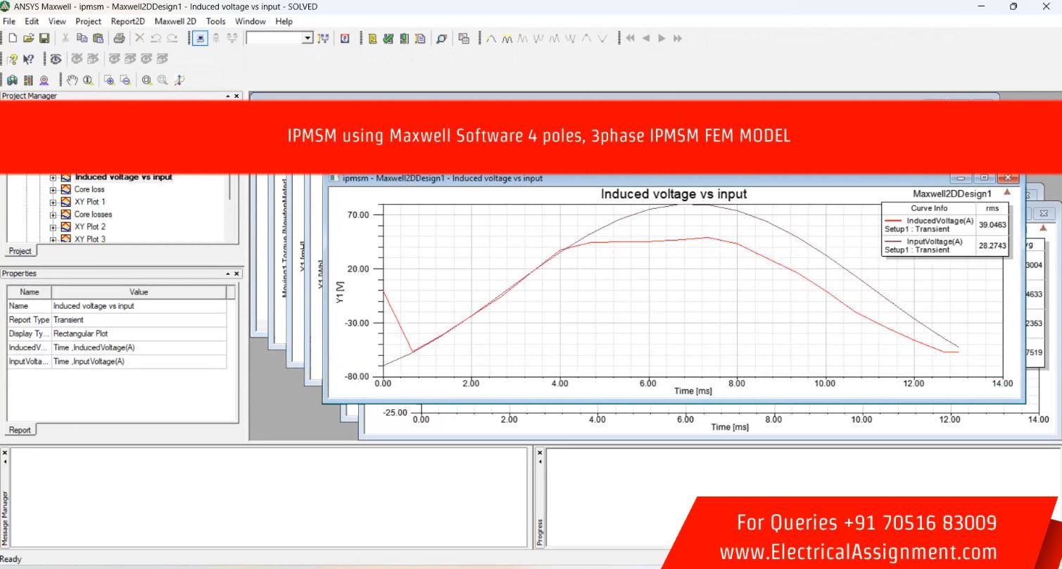 IPMSM using Maxwell Software 4 poles, 3phase IPMSM FEM MODEL simulation output result 6 IPMSM using Maxwell Software 4 poles, 3phase IPMSM FEM MODEL simulation output result 6