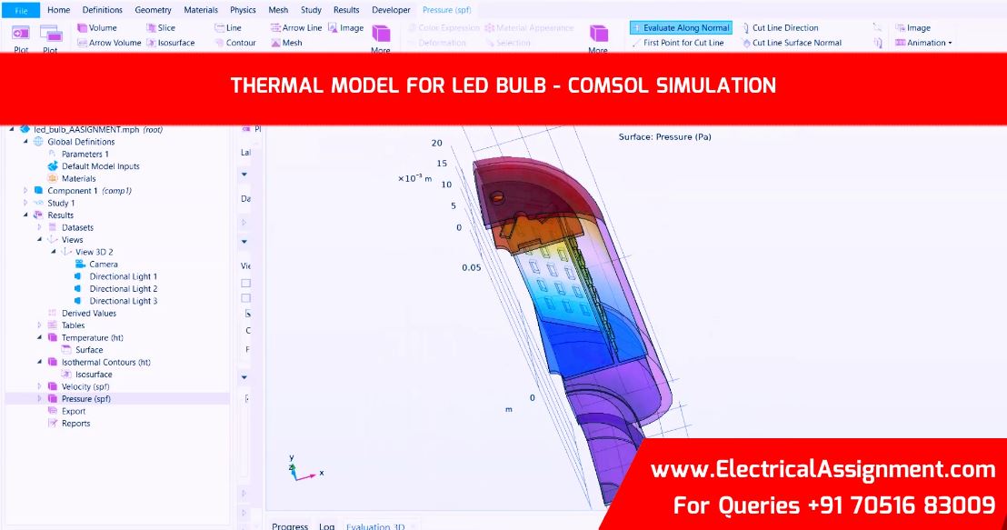 LED BULB THERMAL MODEL IN COMSOL SIMULATION simulation output result 1 LED BULB THERMAL MODEL IN COMSOL SIMULATION simulation output result 1