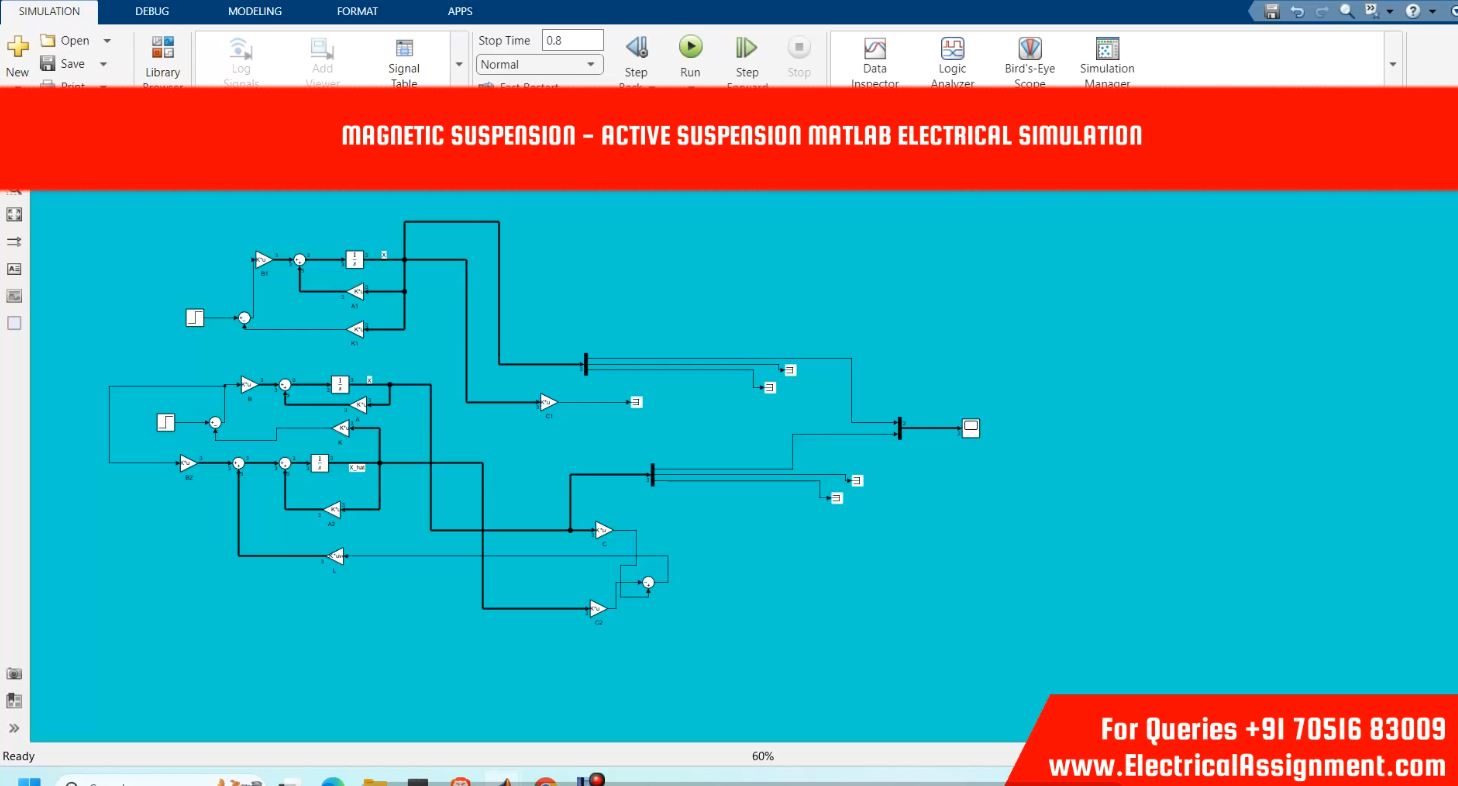 MAGNETIC SUSPENSION - ACTIVE SUSPENSION MATLAB ELECTRICAL SIMULATION simulation output result 5 MAGNETIC SUSPENSION - ACTIVE SUSPENSION MATLAB ELECTRICAL SIMULATION simulation output result 5