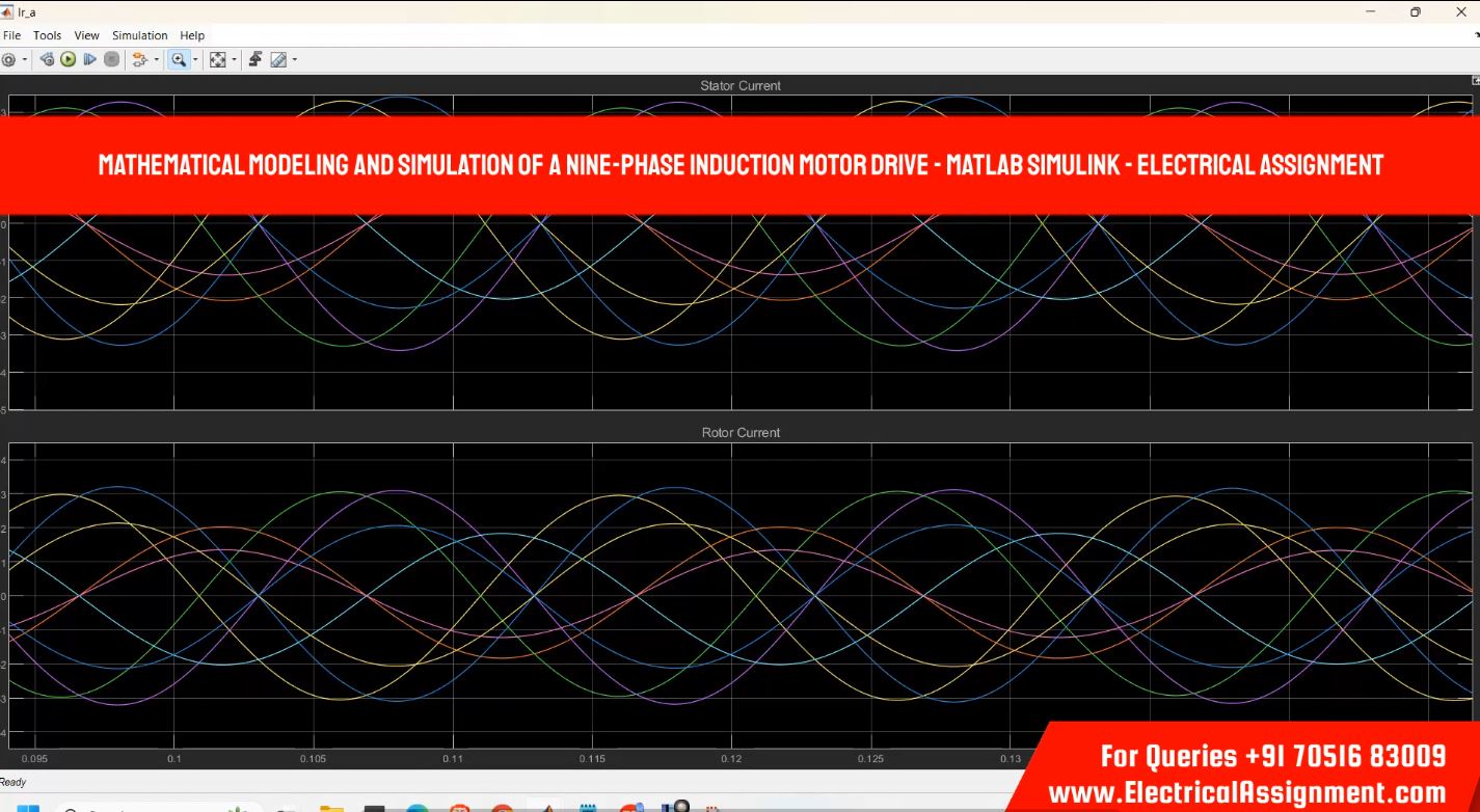 Mathematical modeling and simulation of a nine-phase induction motor drive - Matlab Simulink simulation output result 2 Mathematical modeling and simulation of a nine-phase induction motor drive - Matlab Simulink simulation output result 2