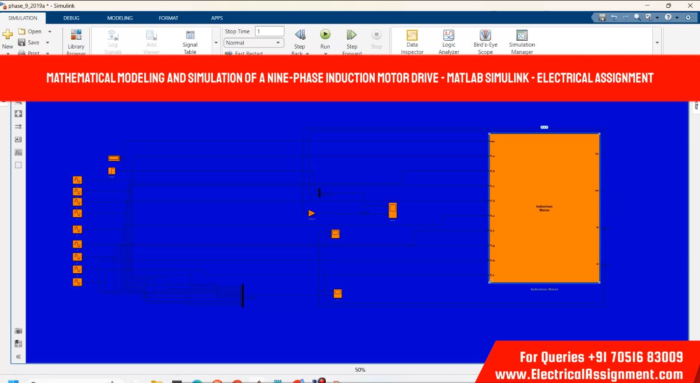 Mathematical modeling and simulation of a nine-phase induction motor drive - Matlab Simulink simulation output result 4 Mathematical modeling and simulation of a nine-phase induction motor drive - Matlab Simulink simulation output result 4