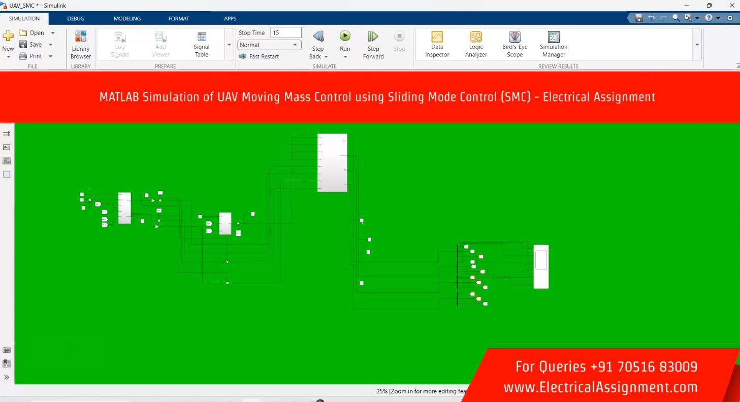 MATLAB Simulation of UAV Moving Mass Control using Sliding Mode Control (SMC) simulation output result 1 MATLAB Simulation of UAV Moving Mass Control using Sliding Mode Control (SMC) simulation output result 1