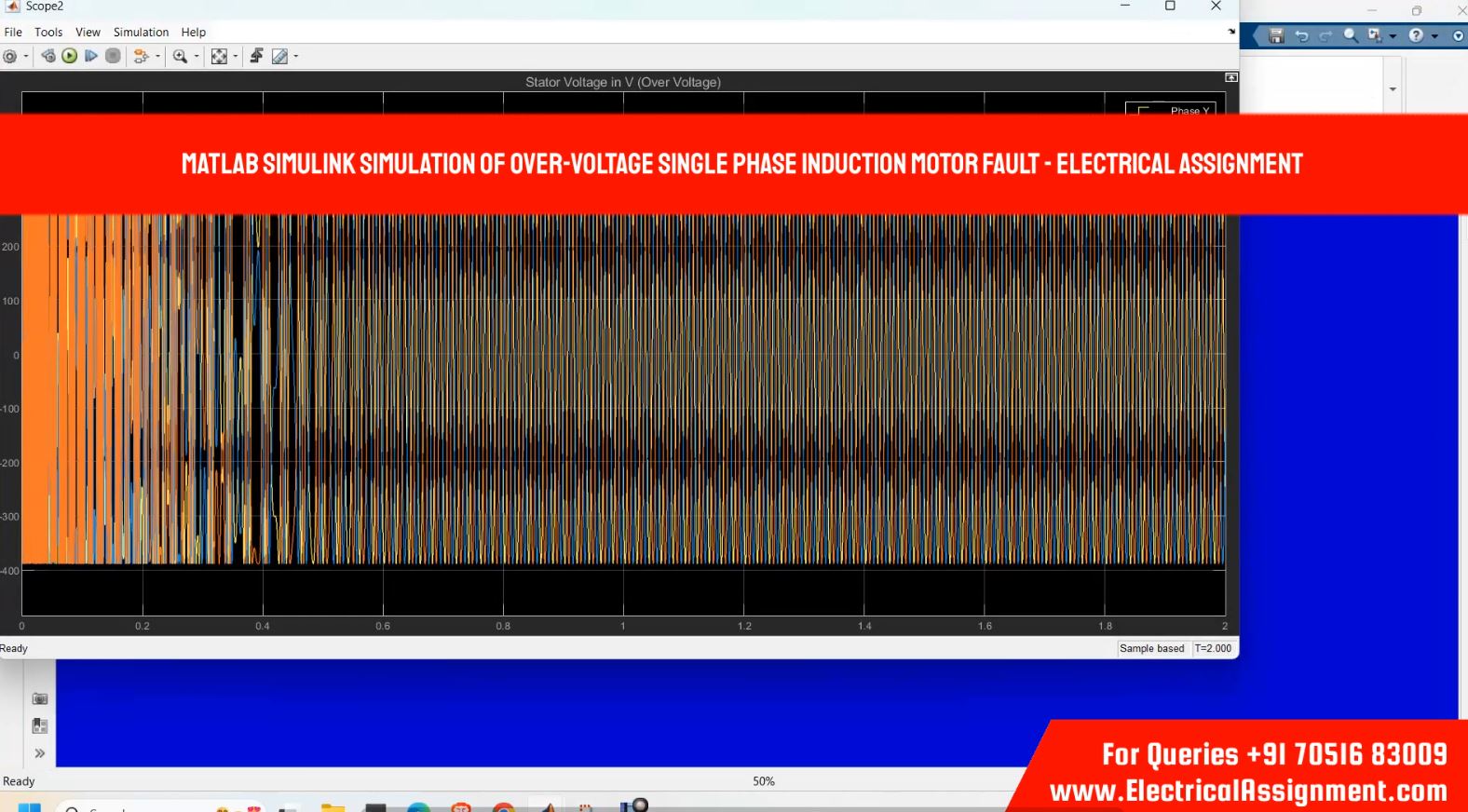 MATLAB SIMULATION OF UNDER-VOLTAGE INDUCTION MOTOR FAULT simulation output result 4 MATLAB SIMULATION OF UNDER-VOLTAGE INDUCTION MOTOR FAULT simulation output result 4