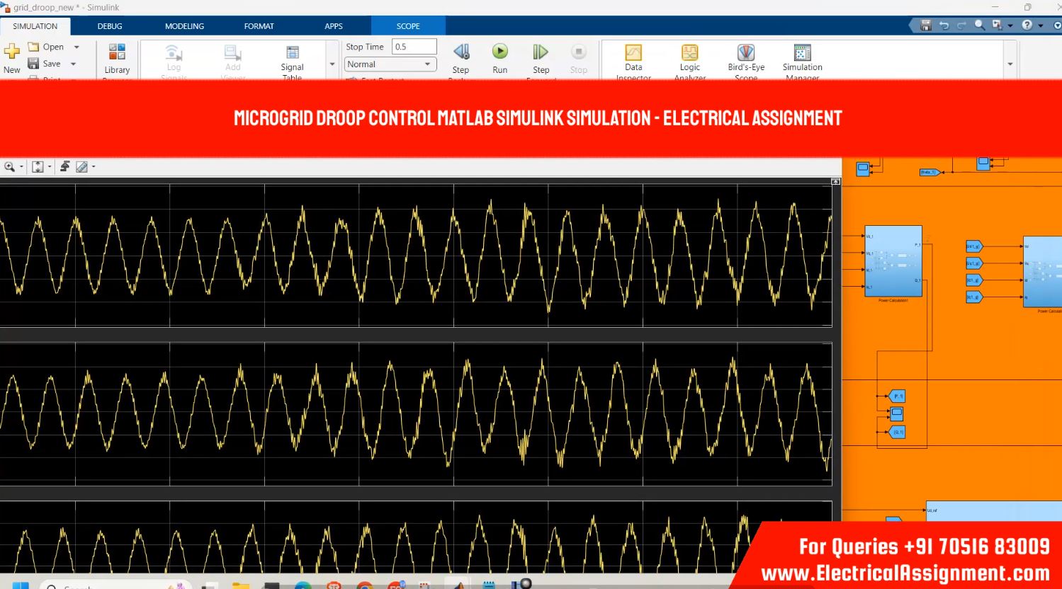 MICROGRID DROOP CONTROL MATLAB SIMULINK SIMULATION simulation output result 1 MICROGRID DROOP CONTROL MATLAB SIMULINK SIMULATION simulation output result 1