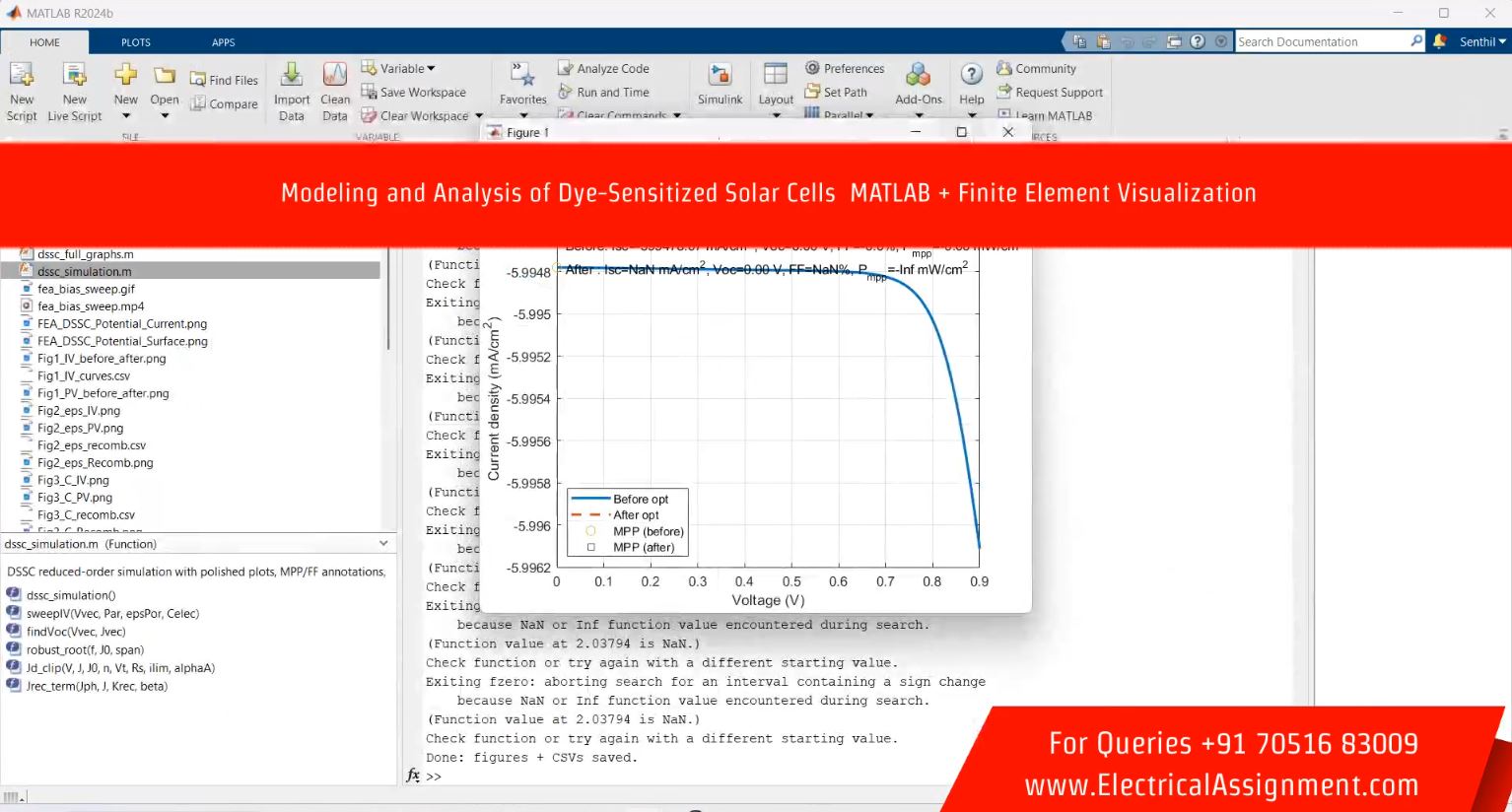 Modeling and Analysis of Dye-Sensitized Solar Cells MATLAB + Finite Element Visualization simulation output result 1 Modeling and Analysis of Dye-Sensitized Solar Cells MATLAB + Finite Element Visualization simulation output result 1