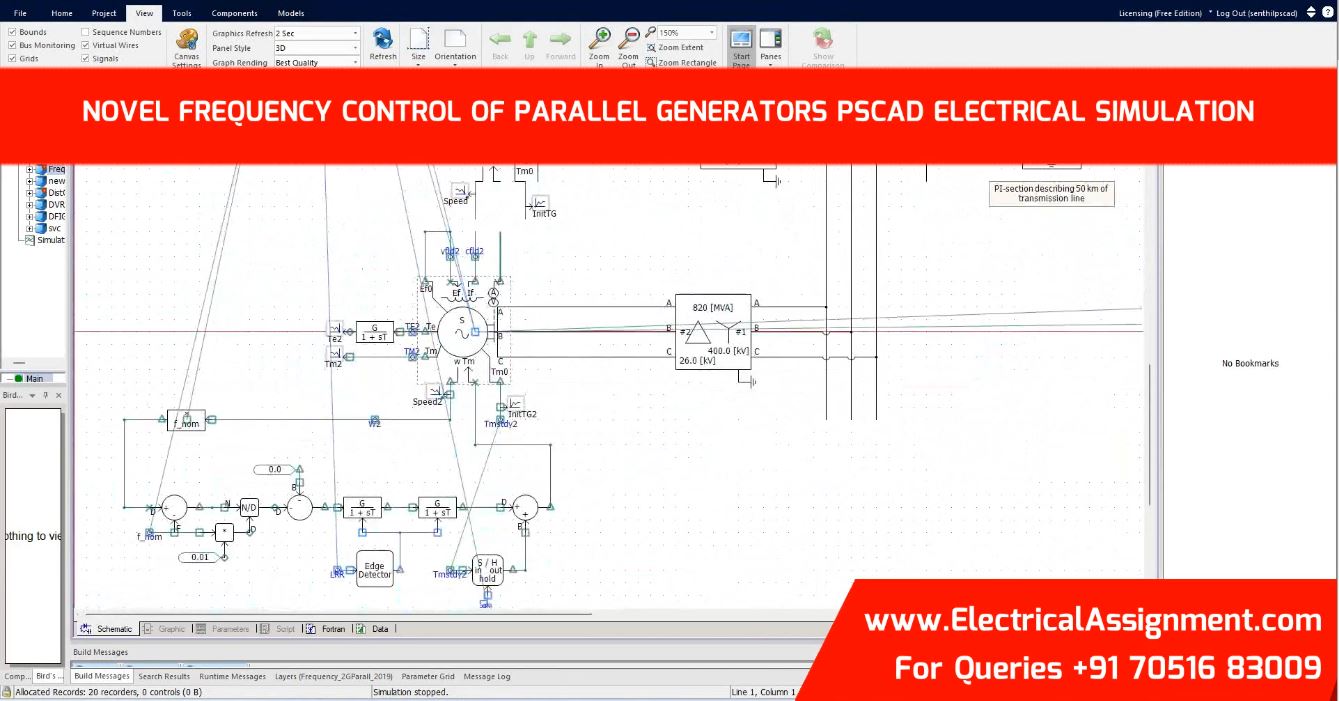 NOVEL FREQUENCY CONTROL OF PARALLEL GENERATORS PSCAD ELECTRICAL SIMULATION simulation output result 1 NOVEL FREQUENCY CONTROL OF PARALLEL GENERATORS PSCAD ELECTRICAL SIMULATION simulation output result 1