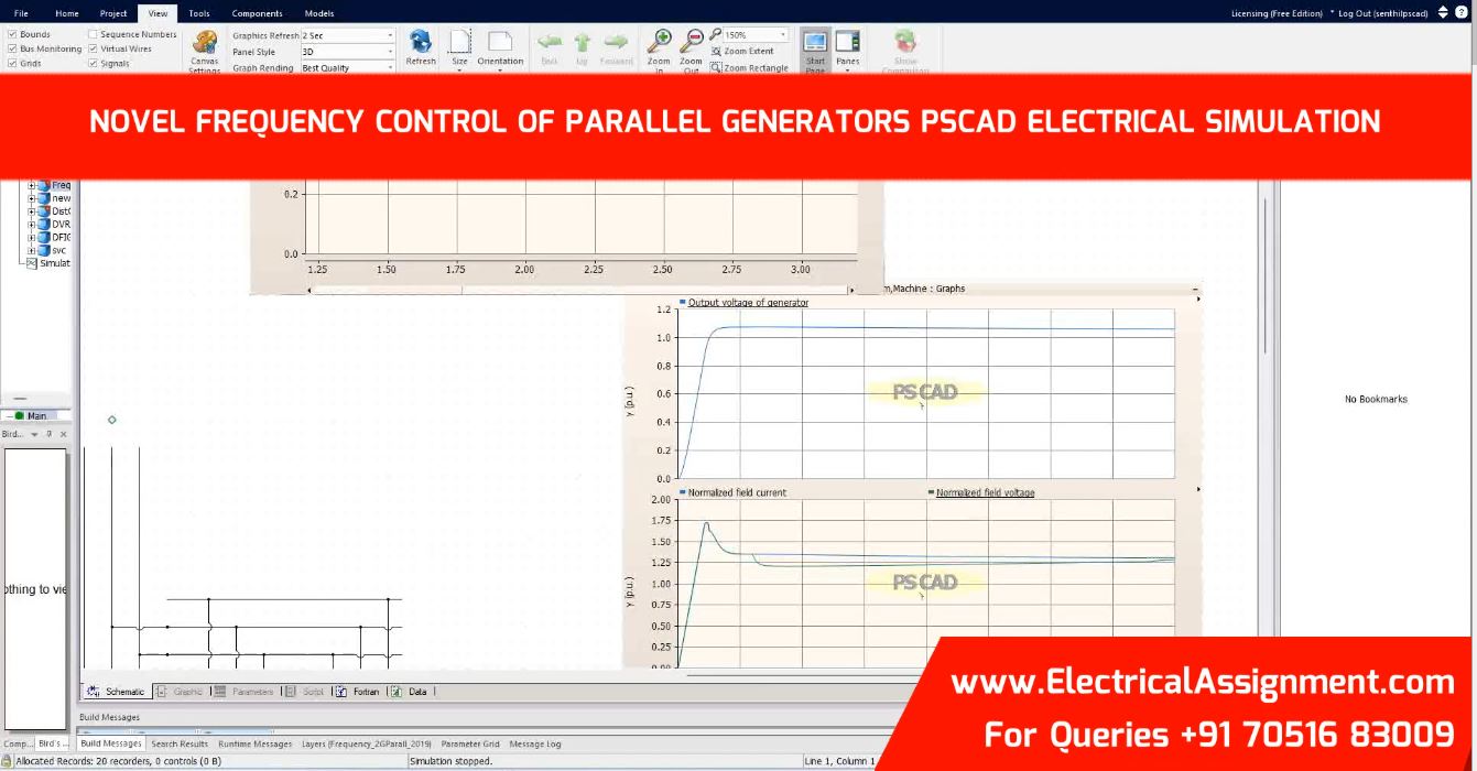 NOVEL FREQUENCY CONTROL OF PARALLEL GENERATORS PSCAD ELECTRICAL SIMULATION simulation output result 2 NOVEL FREQUENCY CONTROL OF PARALLEL GENERATORS PSCAD ELECTRICAL SIMULATION simulation output result 2