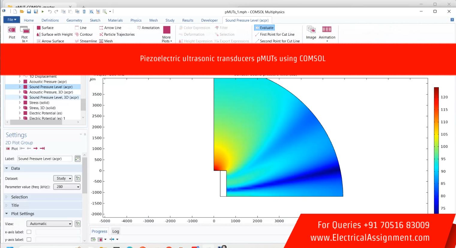 Piezoelectric ultrasonic transducers pMUTs using COMSOL simulation output result 3 Piezoelectric ultrasonic transducers pMUTs using COMSOL simulation output result 3