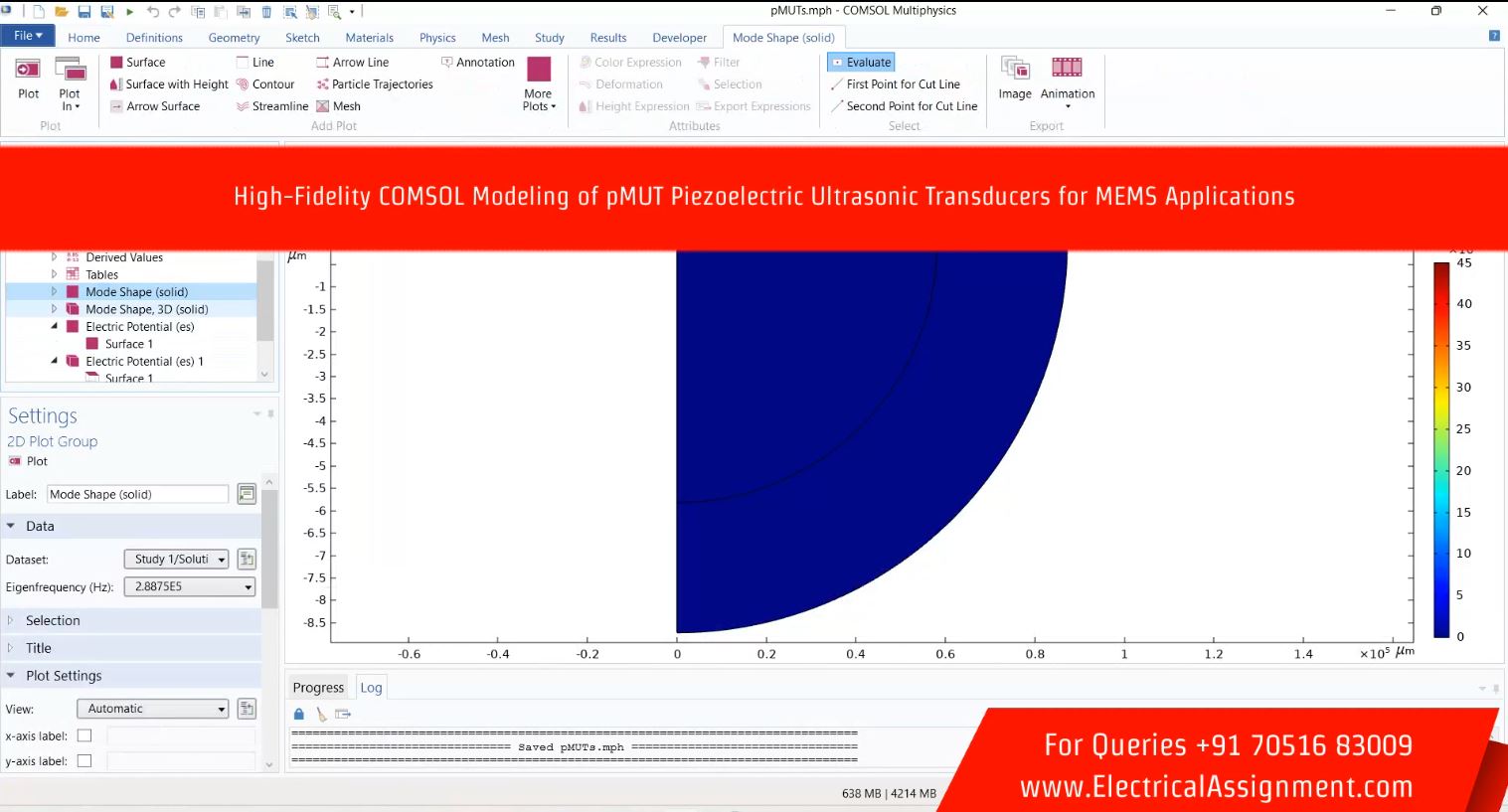 Piezoelectric ultrasonic transducers pMUTs using COMSOL simulation output result 8 Piezoelectric ultrasonic transducers pMUTs using COMSOL simulation output result 8