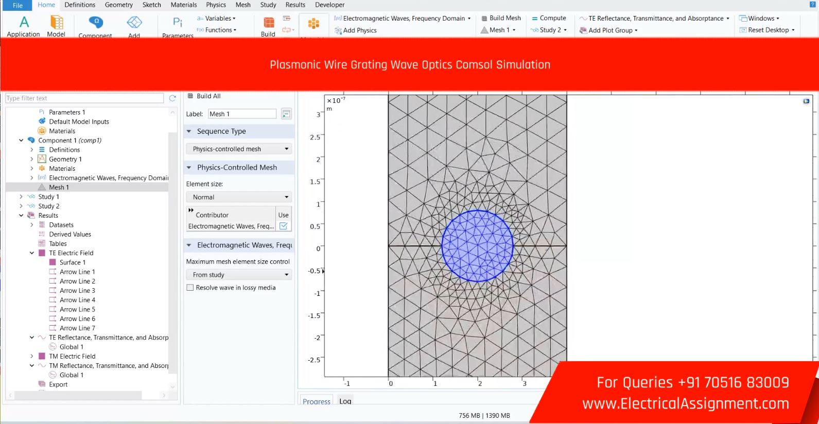 Plasmonic Wire Grating Wave Optics Comsol Simulation simulation output result 3 Plasmonic Wire Grating Wave Optics Comsol Simulation simulation output result 3