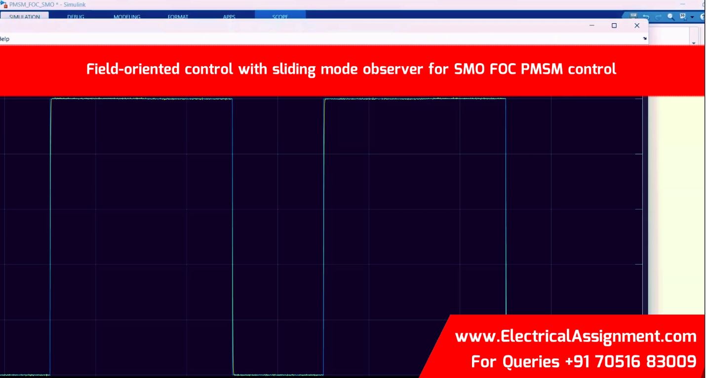 PMSM SLIDING MODE CONTROLLER WITH OBSERVER PMSM ELECTRICAL ASSIGNMENT simulation output result 7 PMSM SLIDING MODE CONTROLLER WITH OBSERVER PMSM ELECTRICAL ASSIGNMENT simulation output result 7