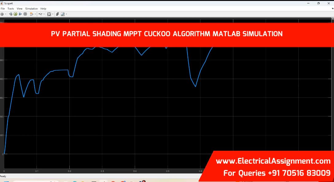 PV PARTIAL SHADING MPPT CUCKOO ALGORITHM MATLAB SIMULATION simulation output result 1 PV PARTIAL SHADING MPPT CUCKOO ALGORITHM MATLAB SIMULATION simulation output result 1