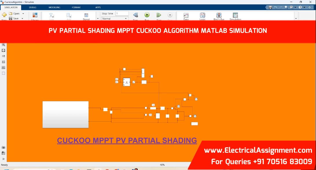 PV PARTIAL SHADING MPPT CUCKOO ALGORITHM MATLAB SIMULATION simulation output result 2 PV PARTIAL SHADING MPPT CUCKOO ALGORITHM MATLAB SIMULATION simulation output result 2