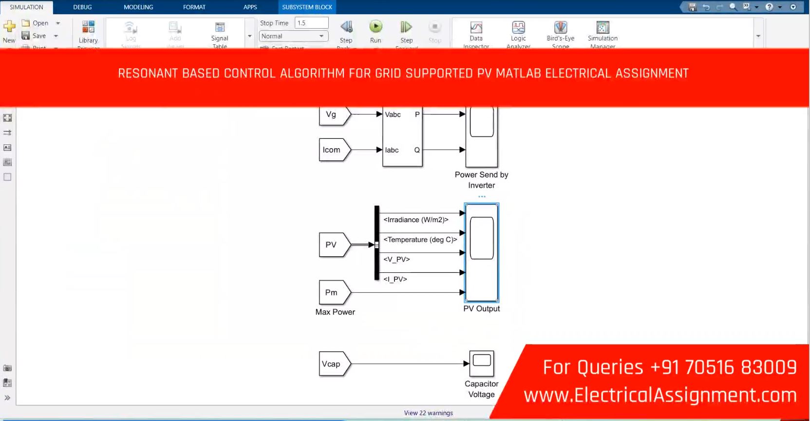 RESONANT BASED CONTROL ALGORITHM FOR GRID SUPPORTED PV MATLAB ELECTRICAL ASSIGNMENT simulation output result 1 RESONANT BASED CONTROL ALGORITHM FOR GRID SUPPORTED PV MATLAB ELECTRICAL ASSIGNMENT simulation output result 1