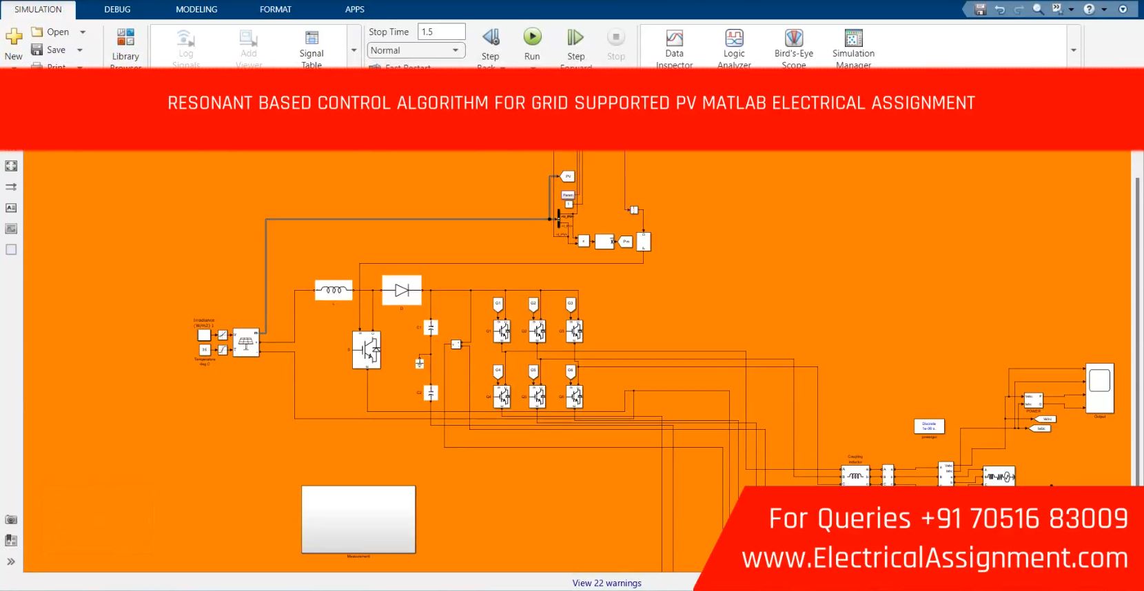 RESONANT BASED CONTROL ALGORITHM FOR GRID SUPPORTED PV MATLAB ELECTRICAL ASSIGNMENT simulation output result 3 RESONANT BASED CONTROL ALGORITHM FOR GRID SUPPORTED PV MATLAB ELECTRICAL ASSIGNMENT simulation output result 3