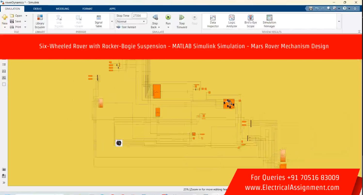 Six-Wheeled Rover with Rocker-Bogie Suspension - MATLAB Simulink Simulation - Mars Rover Mechanism Design simulation output result 3 Six-Wheeled Rover with Rocker-Bogie Suspension - MATLAB Simulink Simulation - Mars Rover Mechanism Design simulation output result 3