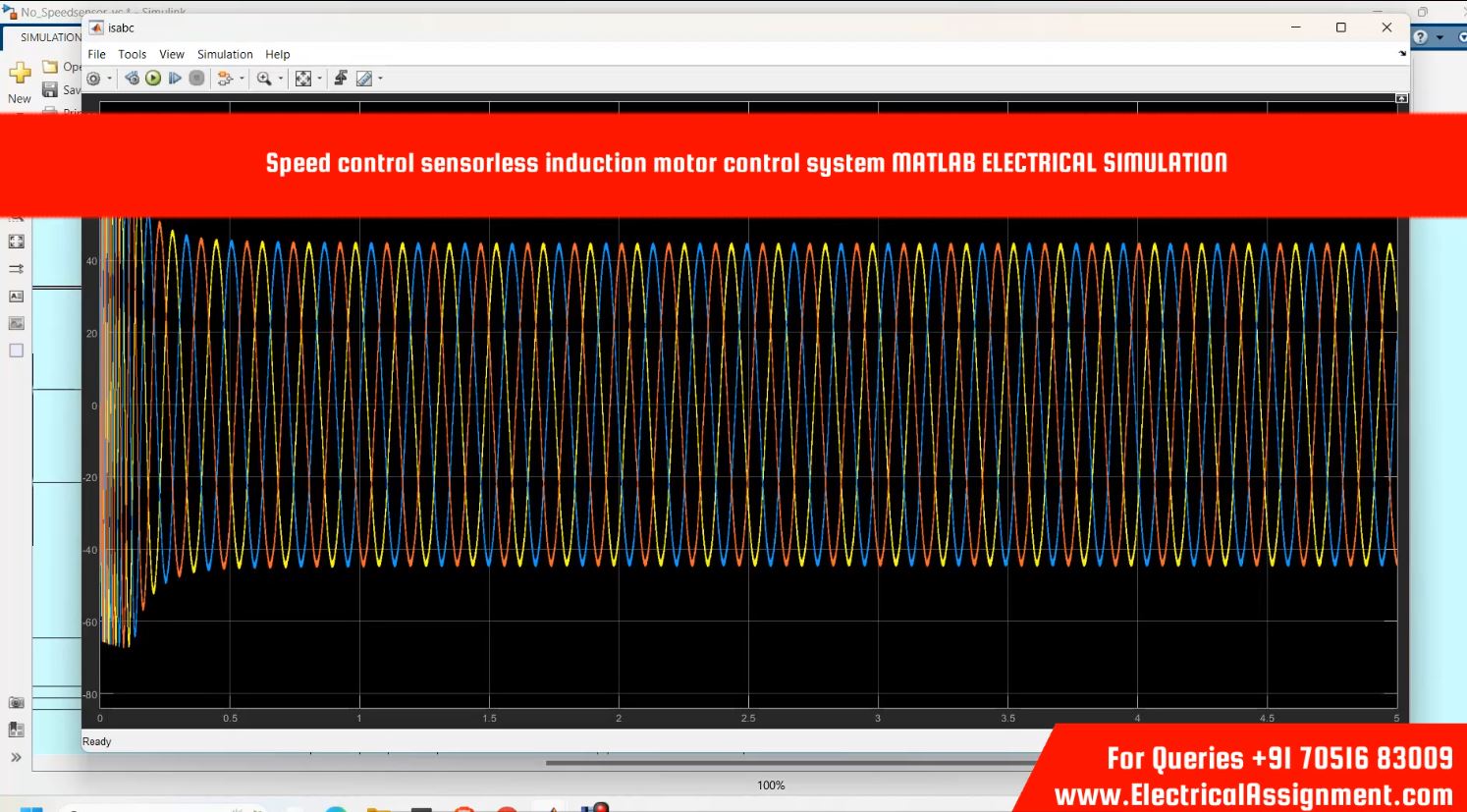 Speed control sensorless induction motor control system MATLAB ELECTRICAL SIMULATION simulation output result 1 Speed control sensorless induction motor control system MATLAB ELECTRICAL SIMULATION simulation output result 1