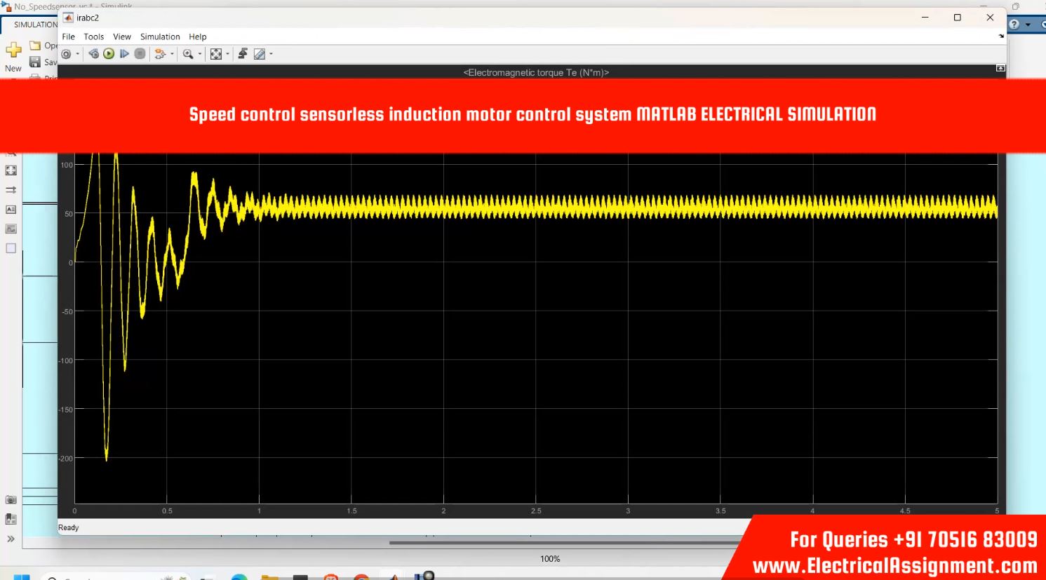 Speed control sensorless induction motor control system MATLAB ELECTRICAL SIMULATION simulation output result 2 Speed control sensorless induction motor control system MATLAB ELECTRICAL SIMULATION simulation output result 2