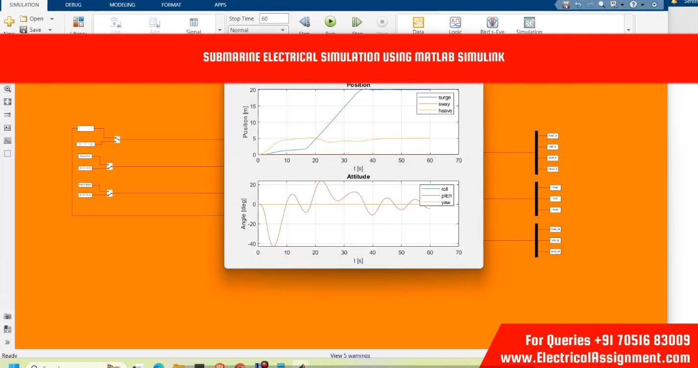 SUBMARINE ELECTRICAL SIMULATION USING MATLAB SIMULINK simulation output result 2 SUBMARINE ELECTRICAL SIMULATION USING MATLAB SIMULINK simulation output result 2