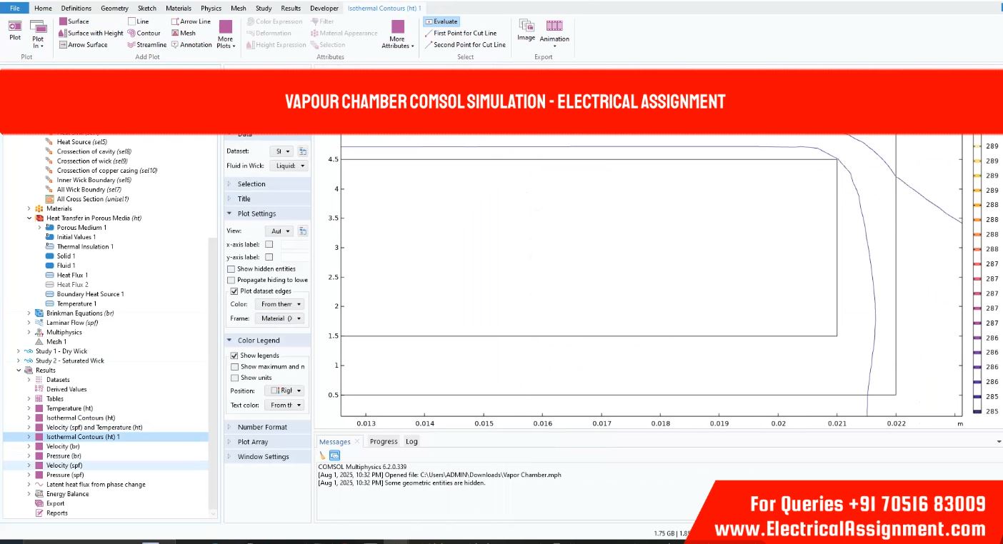 VAPOUR CHAMBER COMSOL SIMULATION simulation output result 1 VAPOUR CHAMBER COMSOL SIMULATION simulation output result 1
