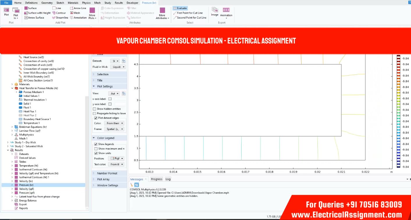 VAPOUR CHAMBER COMSOL SIMULATION simulation output result 4 VAPOUR CHAMBER COMSOL SIMULATION simulation output result 4